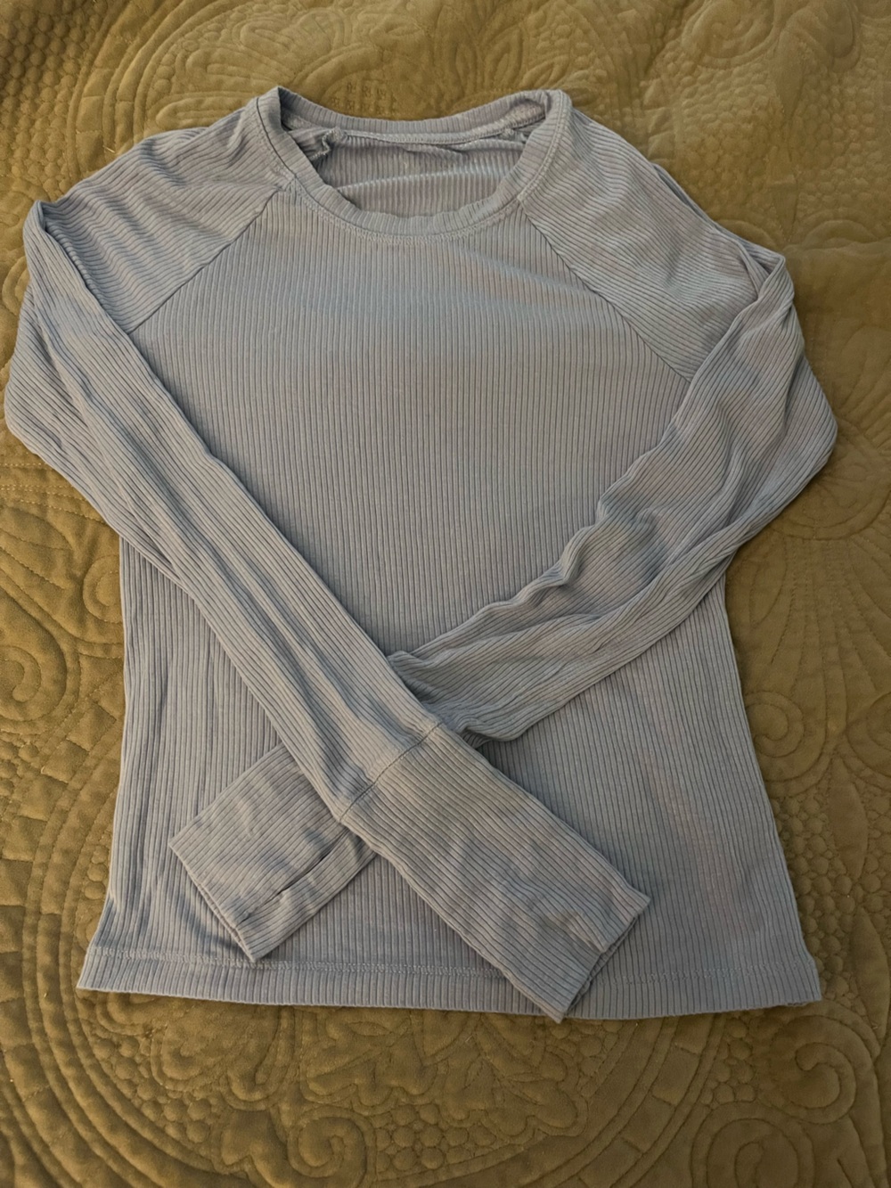 Offline by Aerie Light Blue Ribbed Top